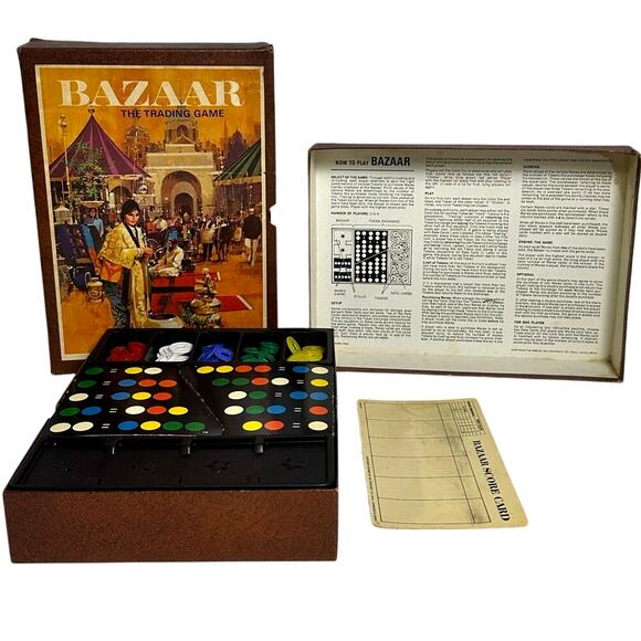 1967 3-M BAZAAR The Trading Game Bookshelf Vintage Board Game - Picture 1 of 11